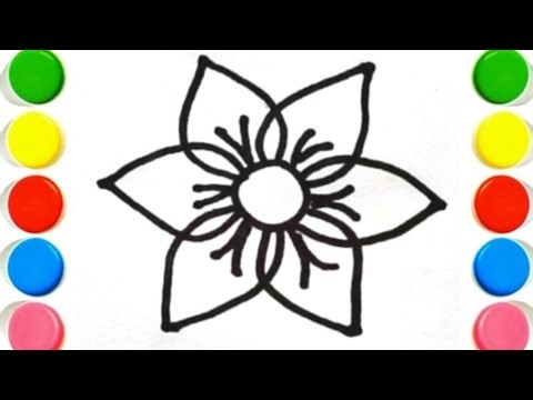 How to Draw a Rainbow Flower Drawing, Painting & Coloring For Kids and Toddlers_ Child Art