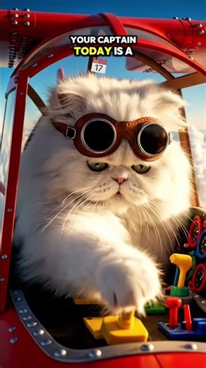 Cat Pilot Flying a Toy Plane 😺✈️ Cute Kitty Becomes a Captain in the Sky! #catshortsfunnyvideos