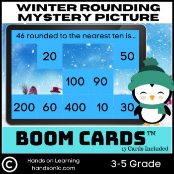 Rounding Mystery Picture Boom Cards | 3rd Grade Math