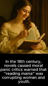 1.1K views · 12 reactions | In the 18th century, novels sparked a moral panic. Critics feared women and youth were losing touch with reality, seduced by fictional drama. “Reading mania” was considered dangerous physically and morally. | History Revived | Facebook
