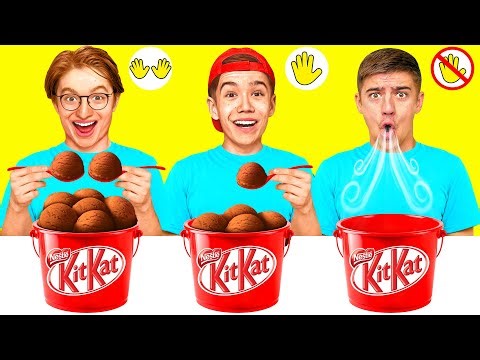 No Hands vs One Hand vs Two Hands Eating Challenge