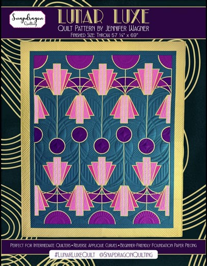 Introducing the Lunar Luxe Quilt Pattern: Blend of Art Deco and Modern Design