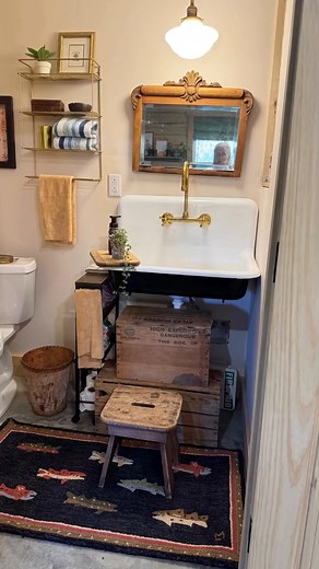 Make your home feel more rustic with Black Forest Decor's River Fish Hooked Rug Collection! See how @themustardseed205 on IG styles hers! https://bit.ly/43Qs4wC | Black Forest Decor