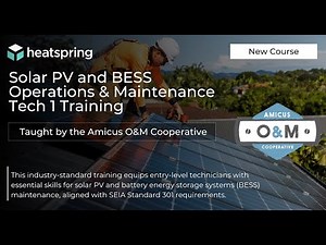 Solar PV and BESS Operations & Maintenance Tech 1 Training