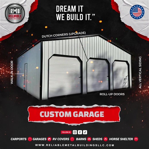 ✨ New Year, New Build! ✨ The start of the year is the perfect time to build your custom garage with Reliable Metal Buildings. 📍 Visit us at any of our three locations and let our team help bring your project to life. 📞 Contact us today and start building with confidence!#carports #metalbuildings #garages #rvcovers #metalgarage