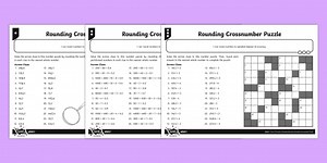 Rounding Decimals Crossnumber Differentiated Maths Worksheet