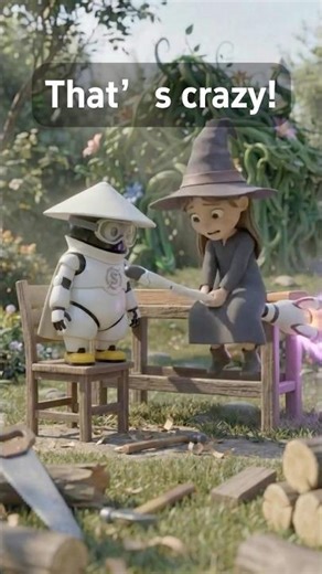 Little witch: So exciting! #aishorts #masters #cute #healing #funny #robot #seerq #witch