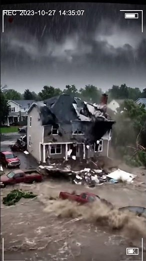 CCTV: Massive Flood Hits Houses #shorts #shortvideo #shortsyoutube #shortsfeed #ai #disaster