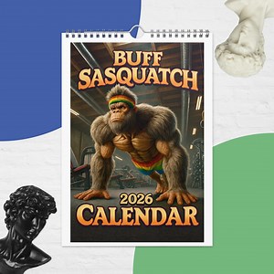 2026 Buff Bigfoot Workout Calendar – Funny Sasquatch Gym Wall Calendar, Fitness Gift for Men, Big Foot Lifting Weights Monthly Calendar - Etsy