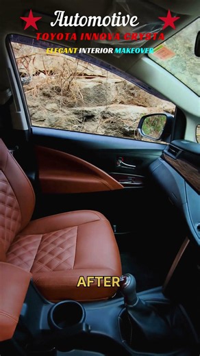 Toyota Innova Crysta VIP Interior Conversion 🔥 Custom Leather Seat Covers | Orchis👌#shortvideo #car