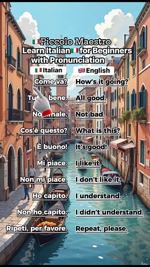 Learn Italian🇮🇹for Beginners with Pronunciation📢🗣️ (Piccolo Maestro) #Piccolomaestro #LearnItalian 🇮🇹 #ItalianLanguage #ItalianLessons #ItalianForBeginners #ParlaItaliano #SpeakItalian #ItalianPhrases #ItalianVocabulary #StudyItalian #LearnItalianOnline #ItalianDaily #ItalianGrammar #FluentItalian #LanguageLearning #LearnLanguages #fblifestyle | Piccolo Maestro