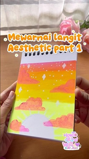 Tutorial mewarnai langit untuk anak TK #menggambarmudah #drawingforkids #caramenggambar #crayonart