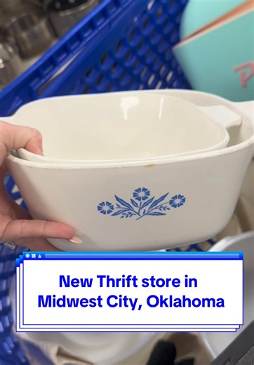 New thrift store opening in Midwest City, Oklahoma! @Goodwill Central Oklahoma @Goodwill Industries Intl. has so many good finds! I love thrifting vintage corningware, Pyrex, and little trinkets! They had Hoka, Nike, and Lululemon! If you go, and you find some great things, please tag me. Don’t forget to save this and share with your thrift buddy. Opens May 22 📍1415 S Midwest Blvd, Midwest City, OK 73110 #oklahoma #thrifting #thriftstore #vintagecorningware #pyrex #midwestcity #thriftstorefinds
