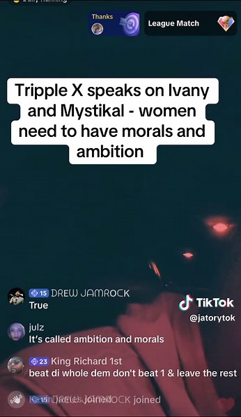 Tripple X Discusses Women's Morals and Ambition