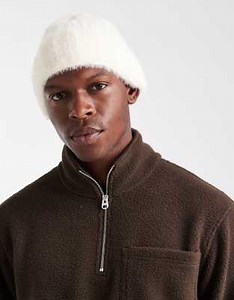 ASOS DESIGN knitted eyelash beanie in neutral | ASOS