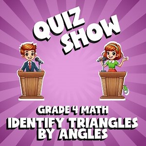 Identify Triangles by Angles QUIZ SHOW Math Game - No Prep Grade 4 Review