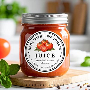 Tomato Juice Label: Editable 2x2" Canning Sticker Template (digital Download) - Corjl 070TM - Etsy