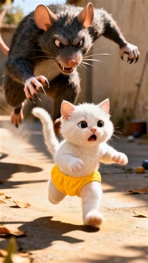 The mouse chase the buntoo kitten #mouse #shorts
