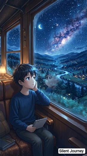 Peaceful Night Train Journey 🌙 | Relaxing Animation #shorts