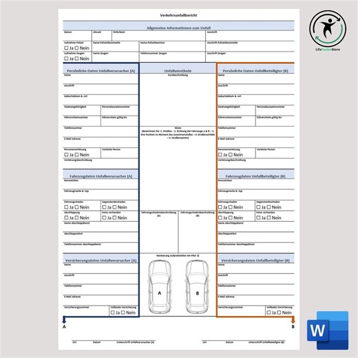 Traffic Accident Report/accident Report/vehicle Accident Log/damage Report Template as an Editable Microsoft Word File & PDF File - Etsy