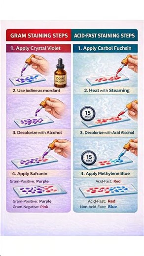 Microbiology - Gram Staining vs Acid Fast Staining #microbiology