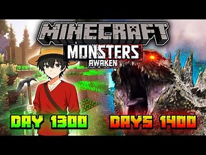 What will happen!!🦖Survive 1400 days in a world where Kaiju take over the world🦖| Minecraft 100days