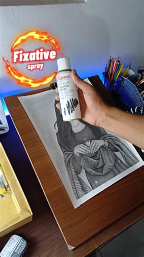 Fixative Spray ASMR 🎨 Portrait Locking Process | Satisfying Art Finish You Must See!
