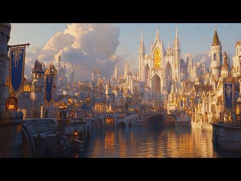 Stormwind City Ambience | Medieval Fantasy Music & Rain Sounds | Study, Sleep, Relax