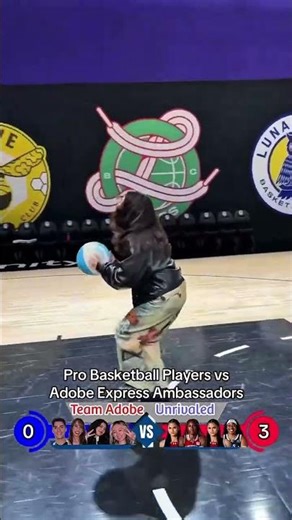 Team Adobe Express vs Unrivaled Basketball Players! I used Adobe Express to make the scoreboard