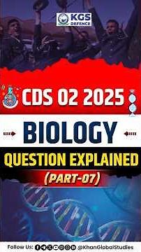 CDS 2025 Biology Part 07: Exam-Focused Questions & Detailed Solutions! #animalclassification #kgs