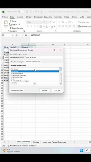 Mira porcentajes y no solo números en Excel #Excel #TablasDinamicas #ExcelTips