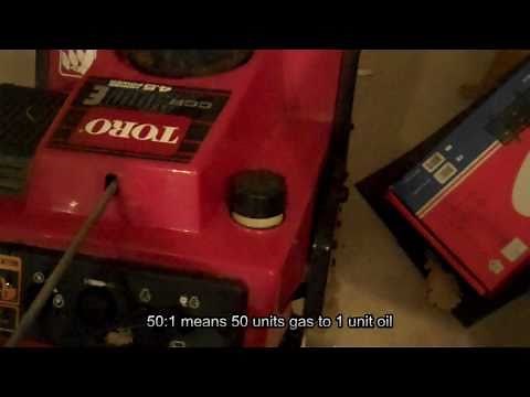 How to mix gas and oil for 2 stroke engines. Snowblower example.