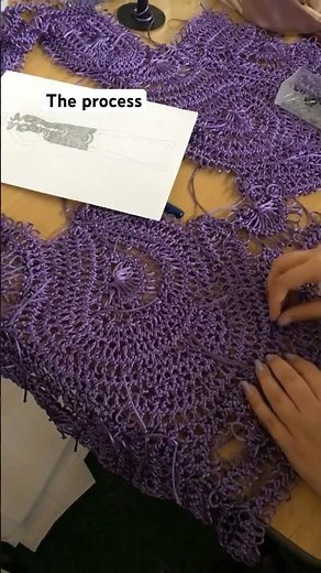 Crocheting a hairpin lace dress #crochet #hairpinlace #processvideo