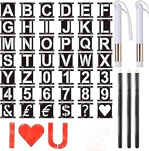 4 Inch Letter Stencils Symbol Numbers Craft Template Kit,42 Pcs Interlocking Template 3 Slots Adjustable Spacing with 5 Pcs Brushes forWood, Wall DIY Arts Crafts Painting
