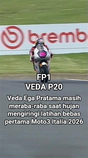 Hasil FP1 Veda Ega Pratama Moto3 Italia 2026 💪