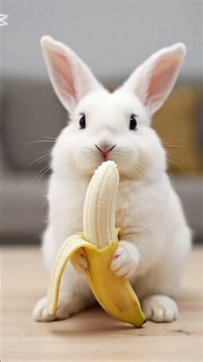 Rabbits REALLY Loves Eating Banana #cute #rabbit #pets #eatingbanana