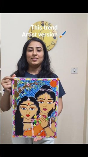The Magic of One Stroke ✨ | My Latest Painting Reveal#painting #art #madhubani #shorts #color2fly