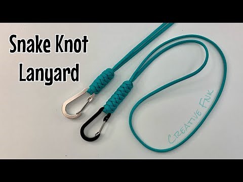 How to make a snake knot lanyard + carabiner clip with paracord - Keyring keychain