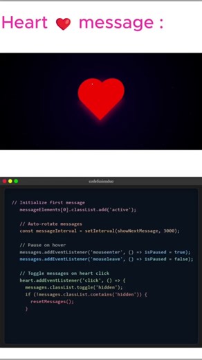 Heart message #frontend #backend #coding #python #cssanimation #html5css3 #javascriptcss #ui #ux