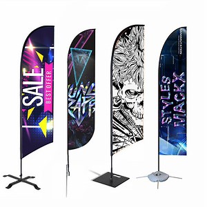 [Hot Item] Promotional Advertising Flags Swooper Tear Drop Sublimation Pole Outdoor Square Stand Display Flying Banner Beach Feather Flag