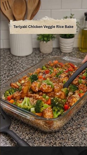 Teriyaki Chicken Veggie Rice Bake