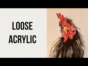 How to paint a rooster EASY with FREE traceable #acrylicpainting