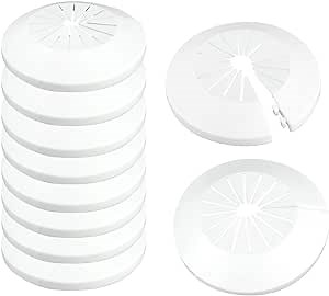 Flange Pipe Cover Decoration Plumbing Cover Plates Escutcheon Water Drain Pipe Line Cover Plastic White 10 Pieces