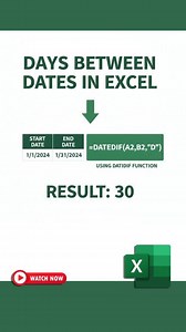 Find total days between two dates in Excel fast⚡ #ExcelTips #Excel #exceltutorial | EasyOffice