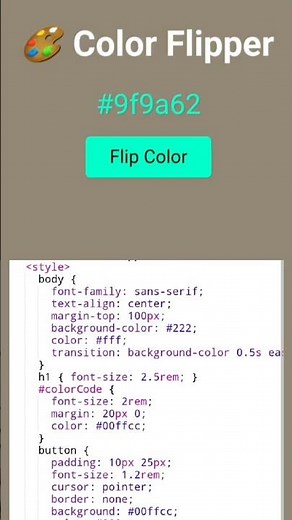 Color Flipper JavaScript Project | javascript for beginner #shorts