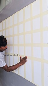 6.4M views · 114K reactions | Masking tape wall design simple #homedecor #InteriorDesign #drawing #everyone #viralpost #interior #diy #art #artist #artwork #HomeDecor #architecture #texture | Creative Hacks 2.0 | Facebook