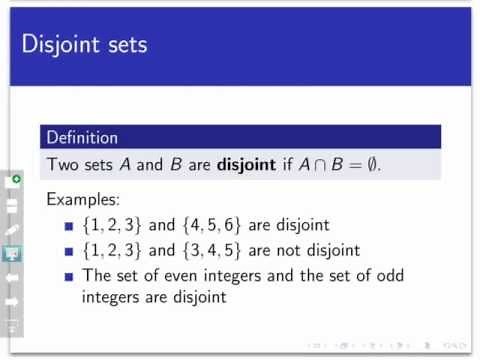 Disjoint sets (Screencast 5.2.3)