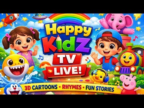 Happy Kidz TV LIVE 🔴 | 3D Cartoons for Kids 🧒👧 | Funny Baby Songs & Rhymes | 24/7 Cartoon Live