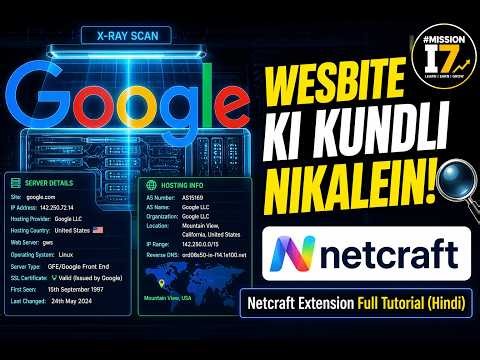 Netcraft Tutorial Hindi: Extract Any Website's Server Details! 🔍 | Mission i7 💻