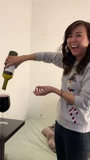 Whole wine bottle wine glass